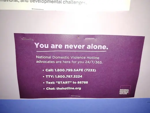 Supportive resource poster at REACH Health Services, a detox center in Maryland.